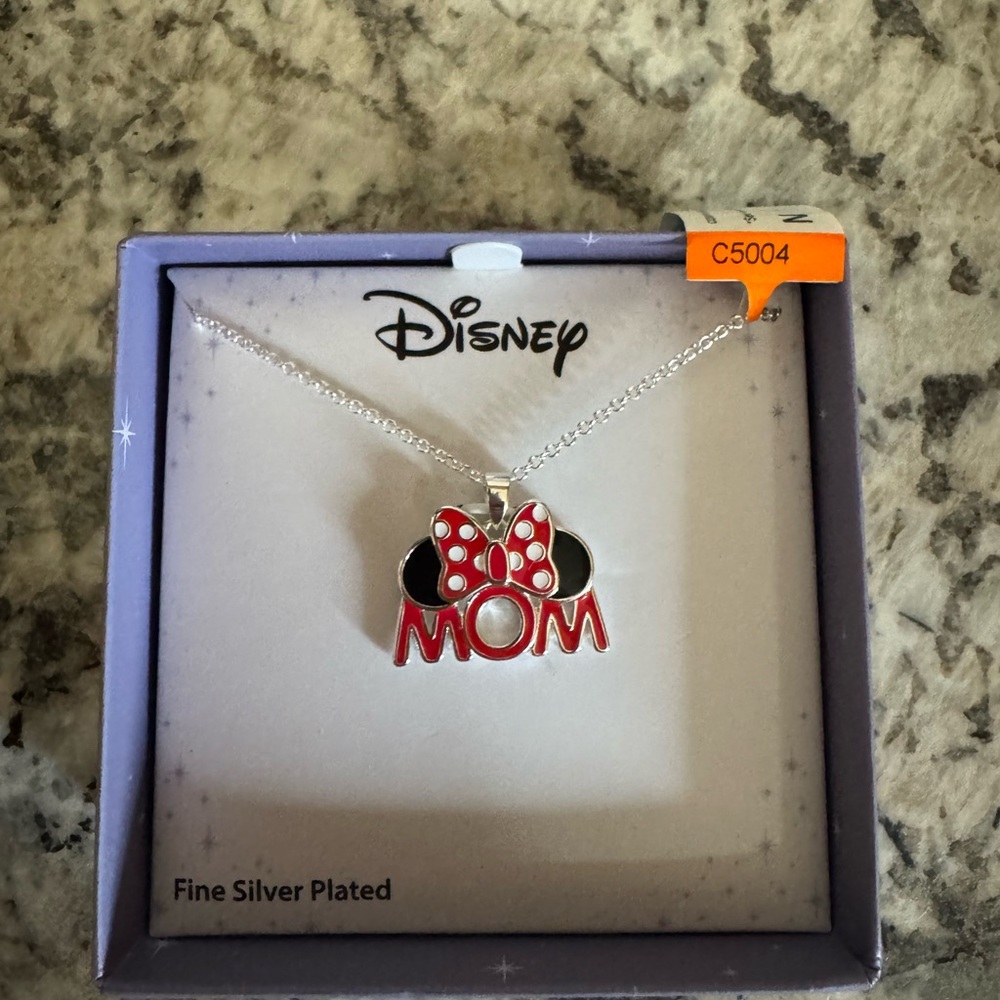 Disney Silver and Red Mom Necklace